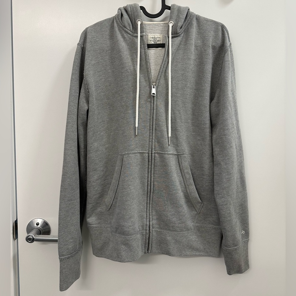 Rag & Bone XS Light Grey Zip-Up Sweatshirt